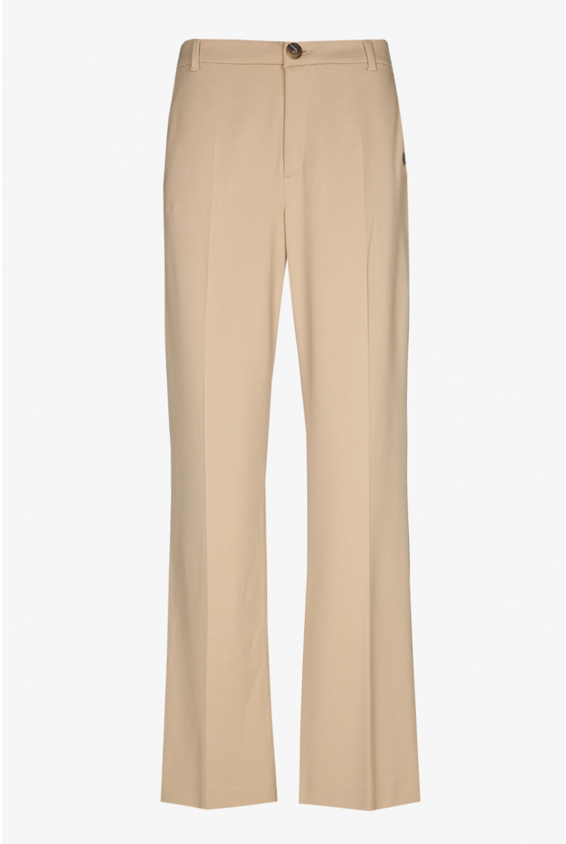 Beige trousers with straight fit