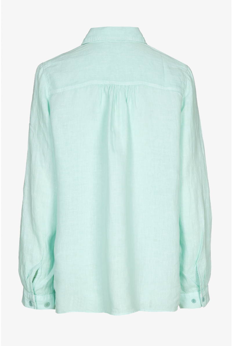 Mint green linen blouse