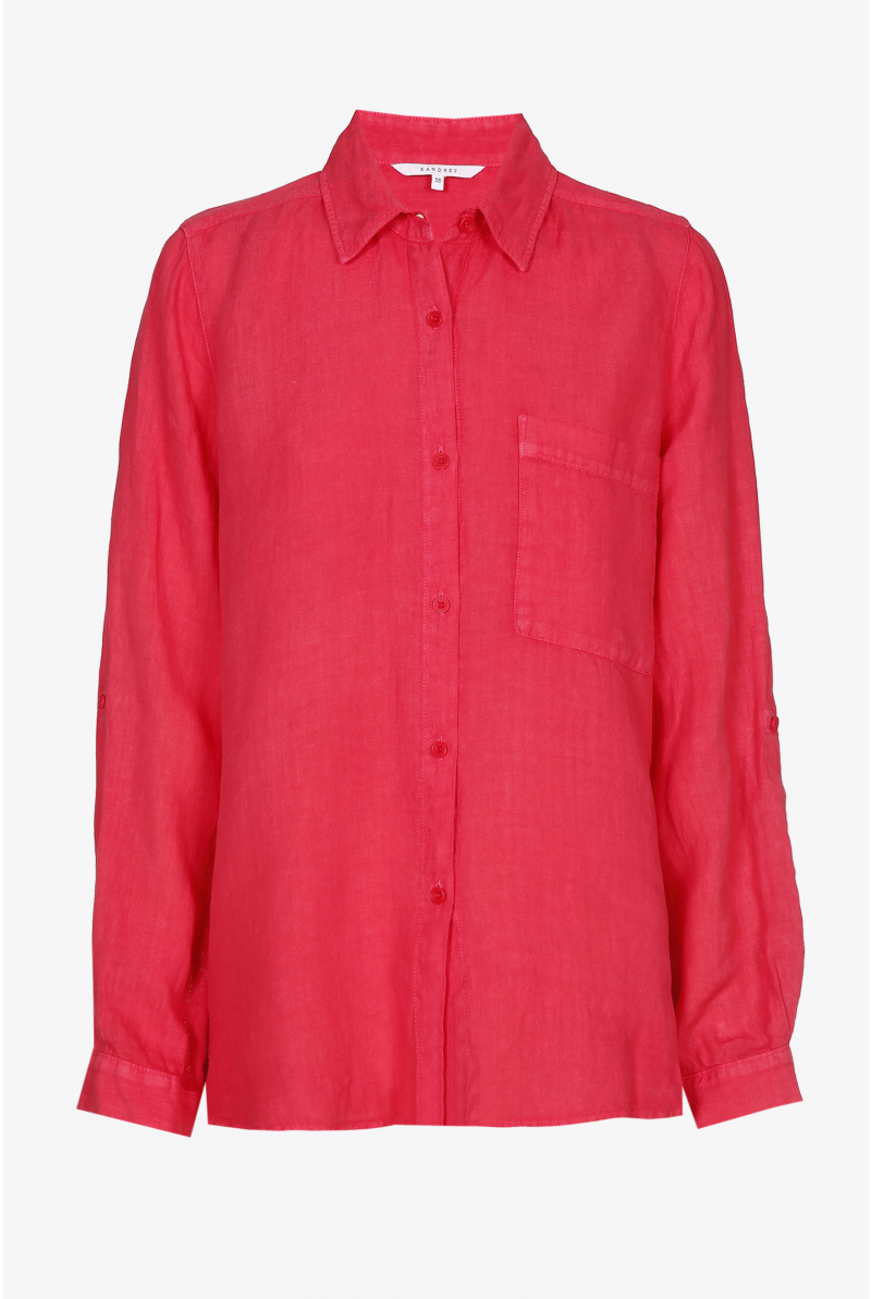 Fuchsia linen blouse