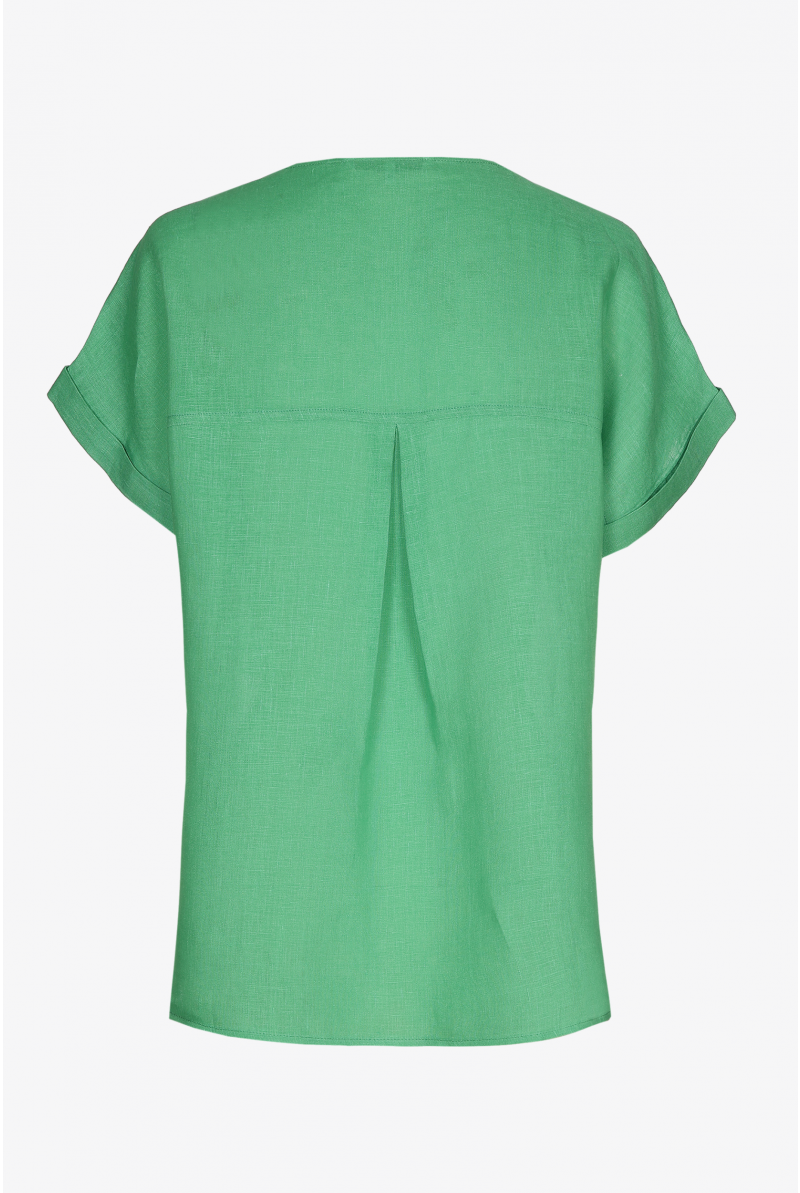 Green linen top