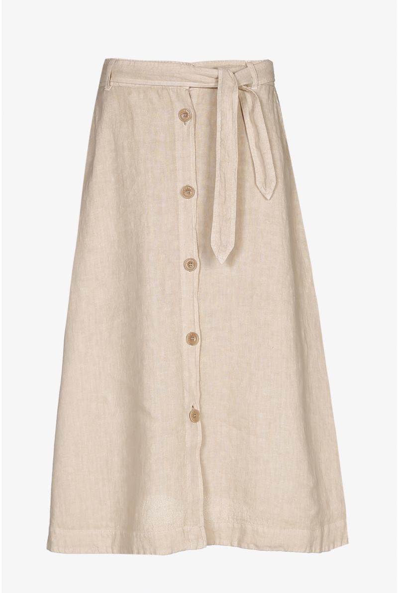 Beige button-down maxi skirt