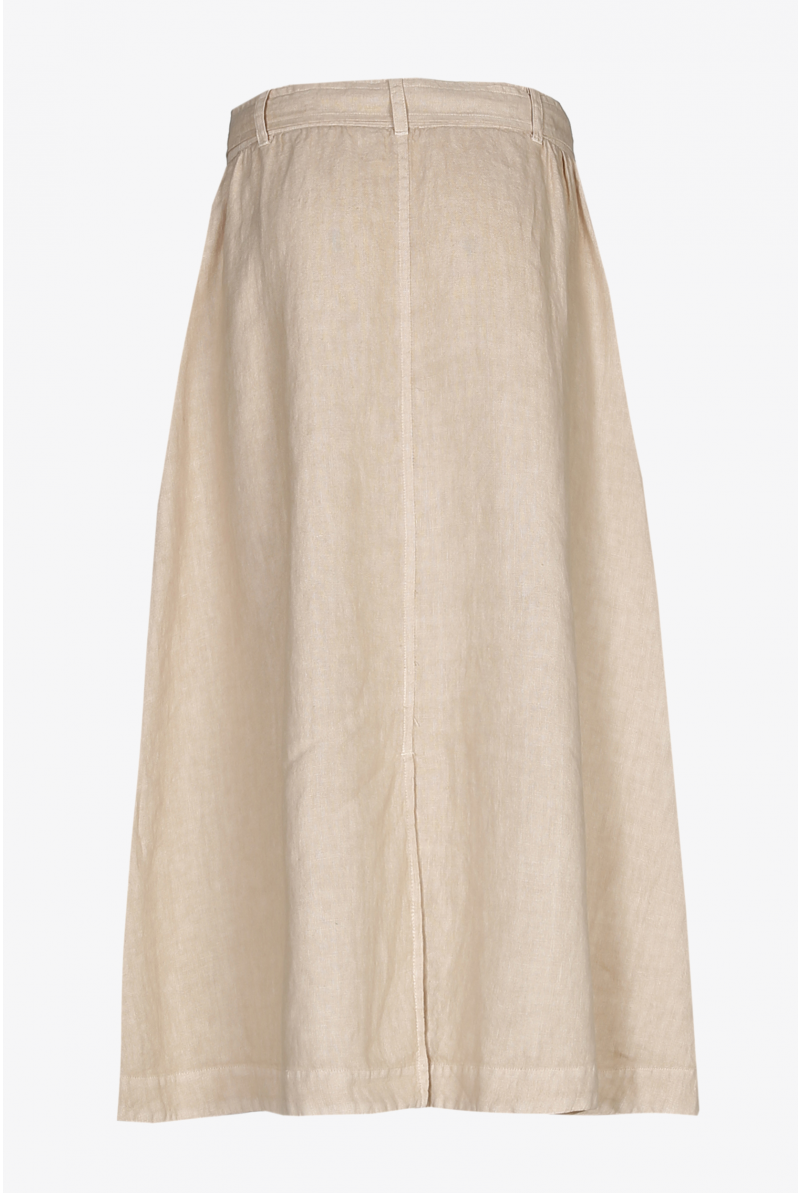 Beige button-down maxi skirt