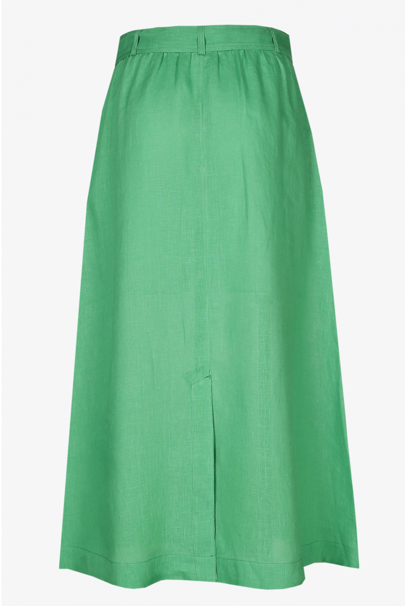 Green linen skirt