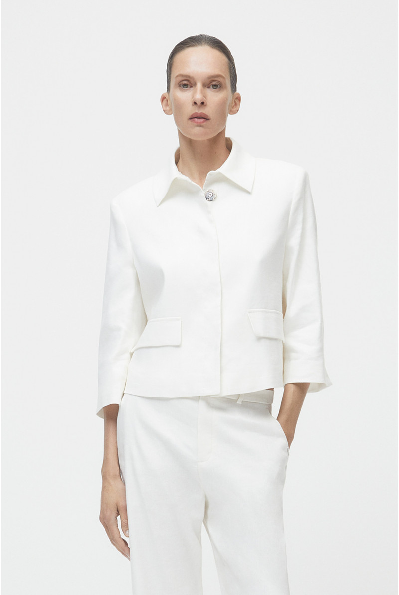 White linen blazer