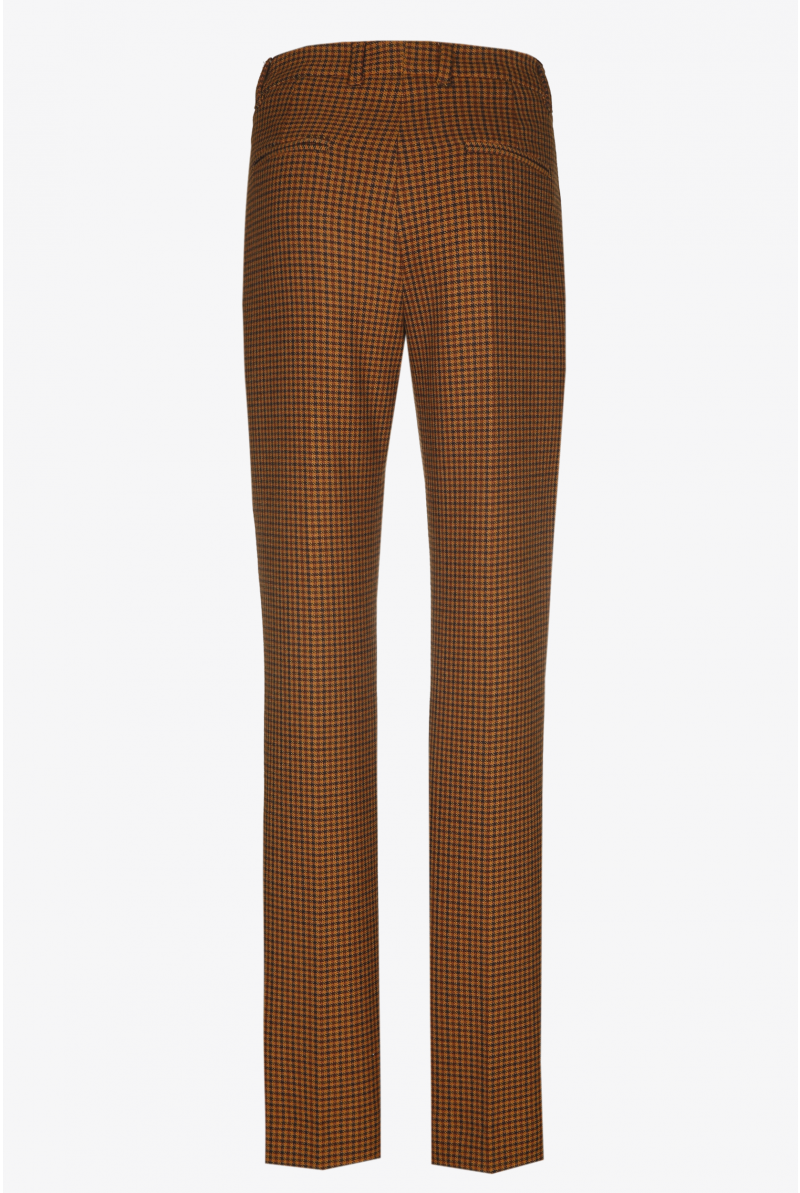 Checked trousers in wool blend