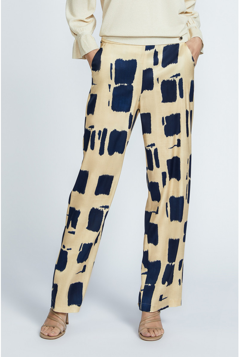 Trousers with block print