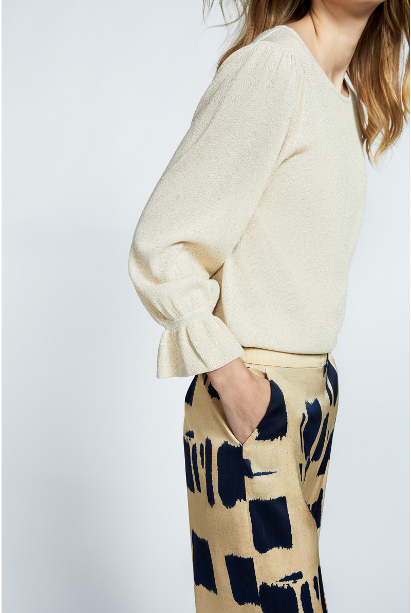Trousers with block print