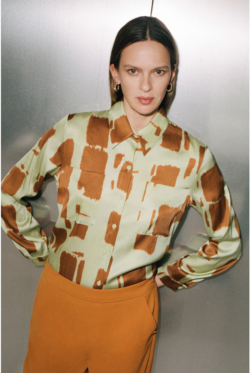 Blouse with block print