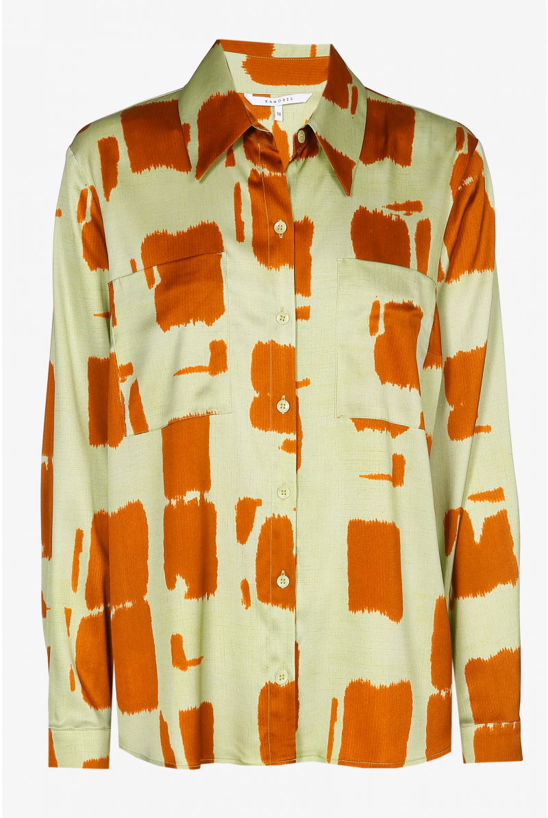 Blouse with block print