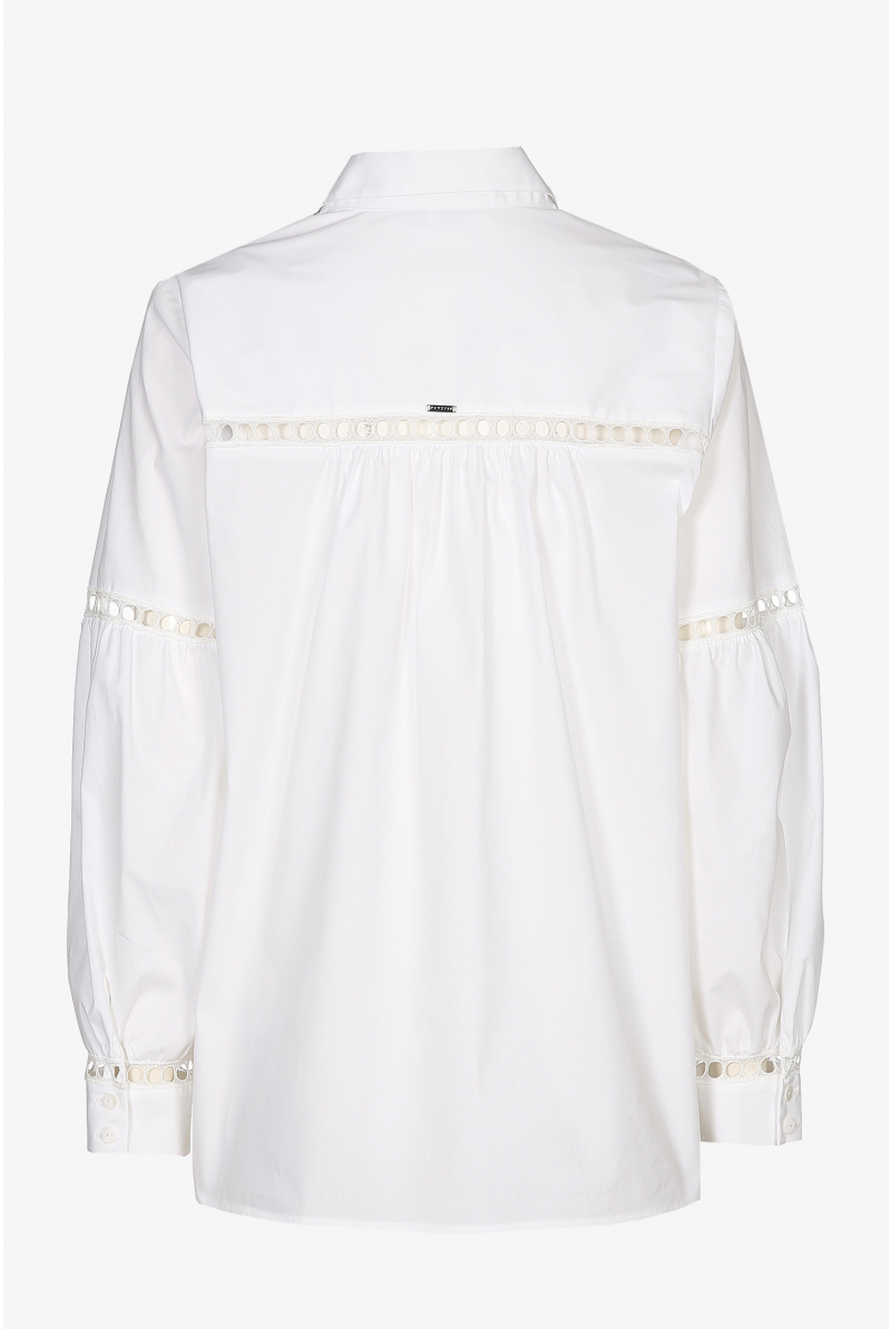 Blouse with shirt collar