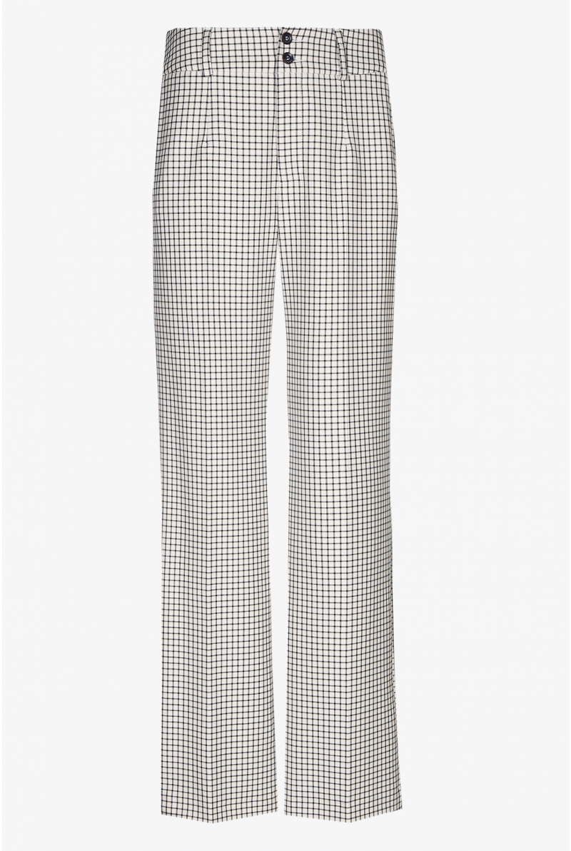 Wide-leg pleated trousers