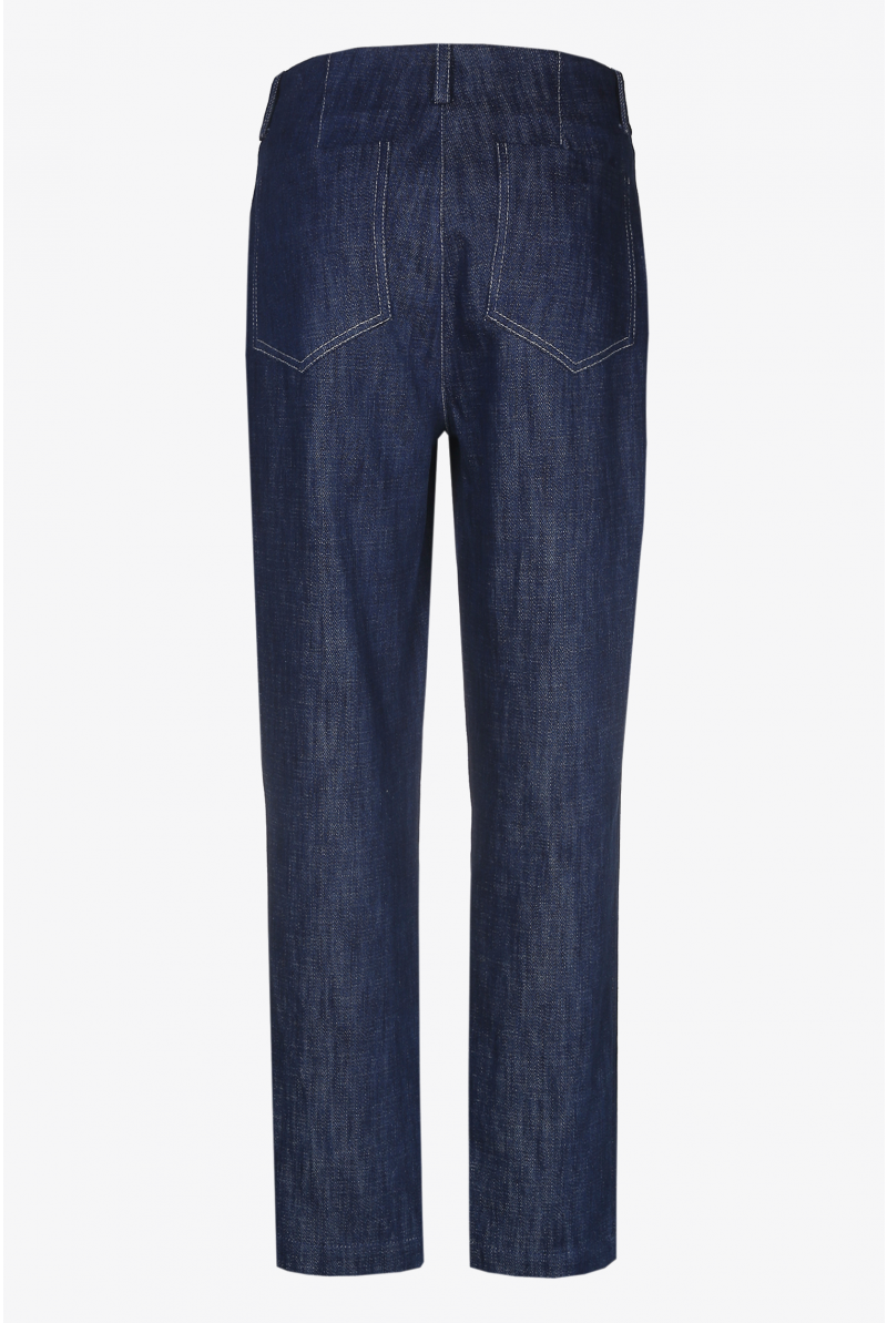 Trousers in supple denim fabric