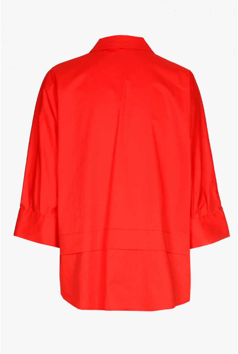 Oversized blouse with shirt collar