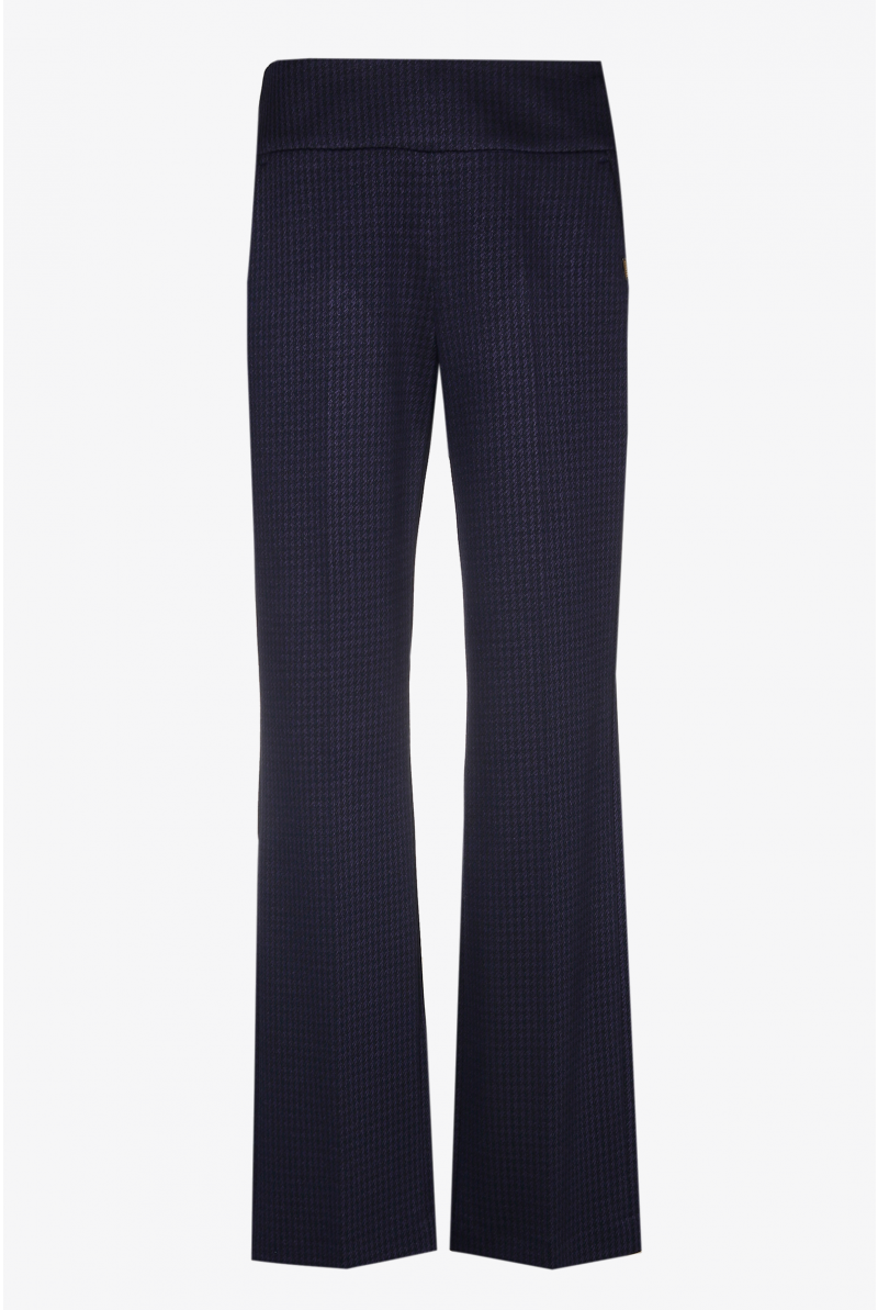 Pantalon à motif pied-de-poule