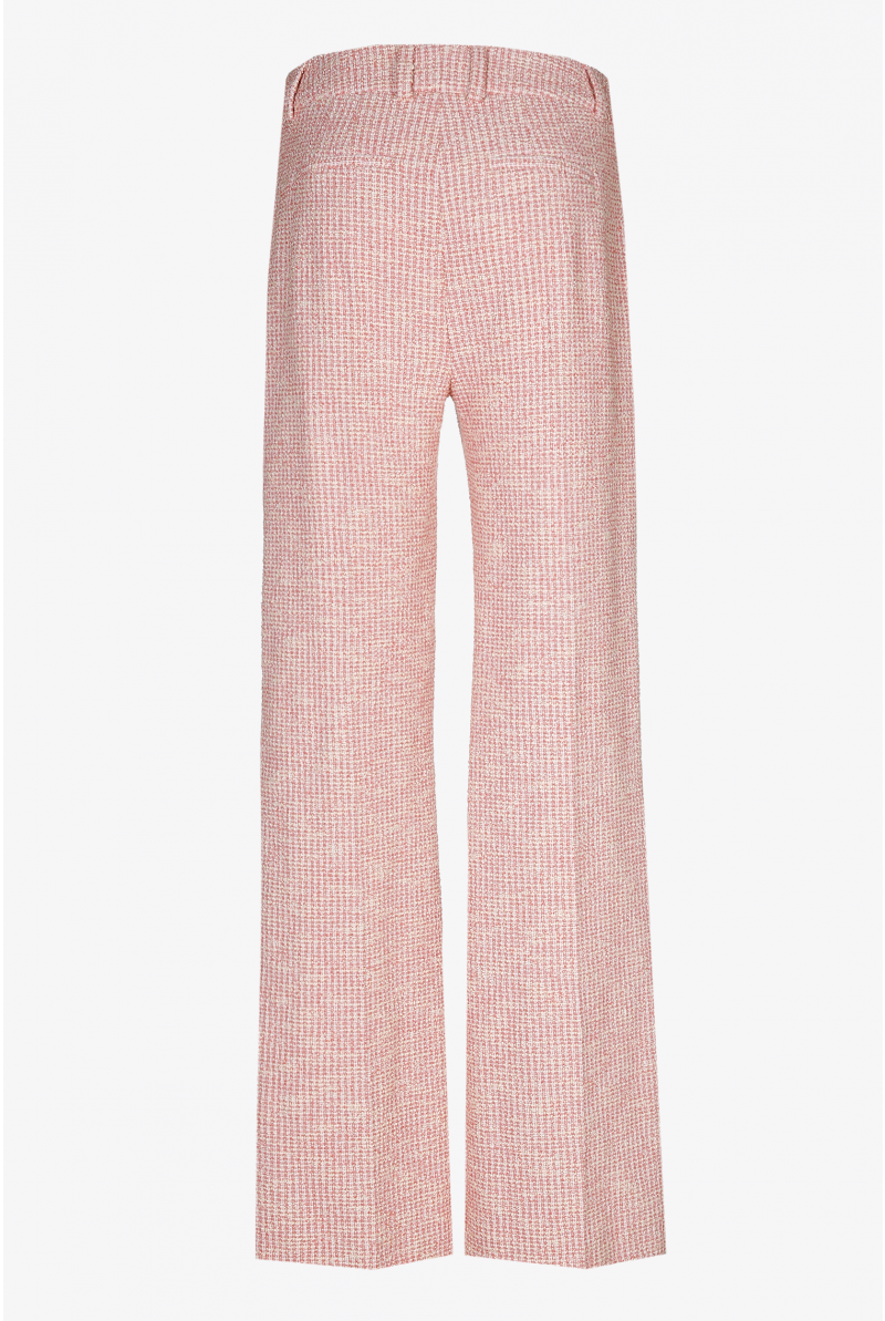 Broek met wijde pijpen in bouclé