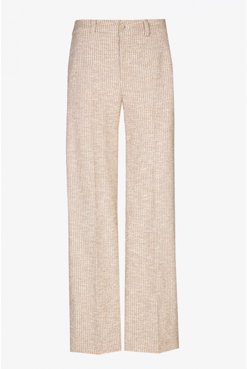 Pantalon jambes larges en bouclé