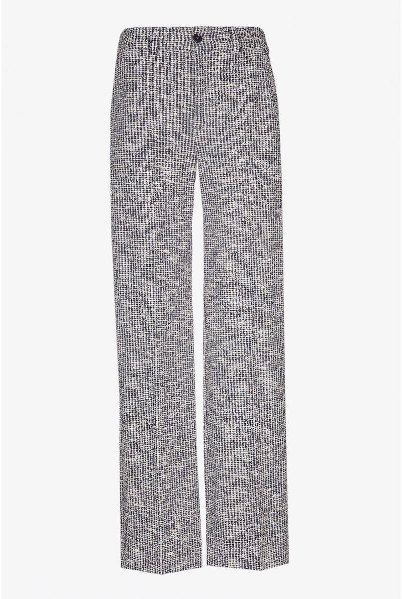 Pantalon jambes larges en bouclé