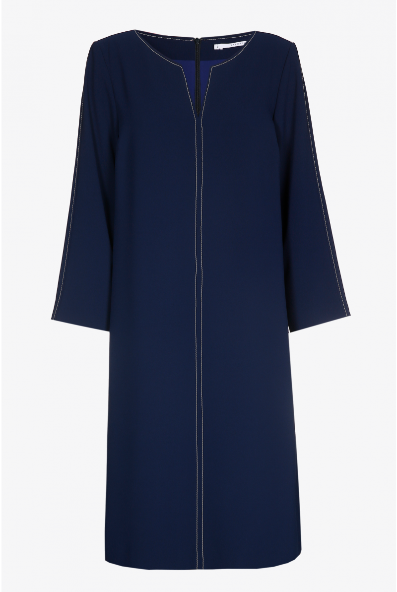 Dress with contrasting stitching