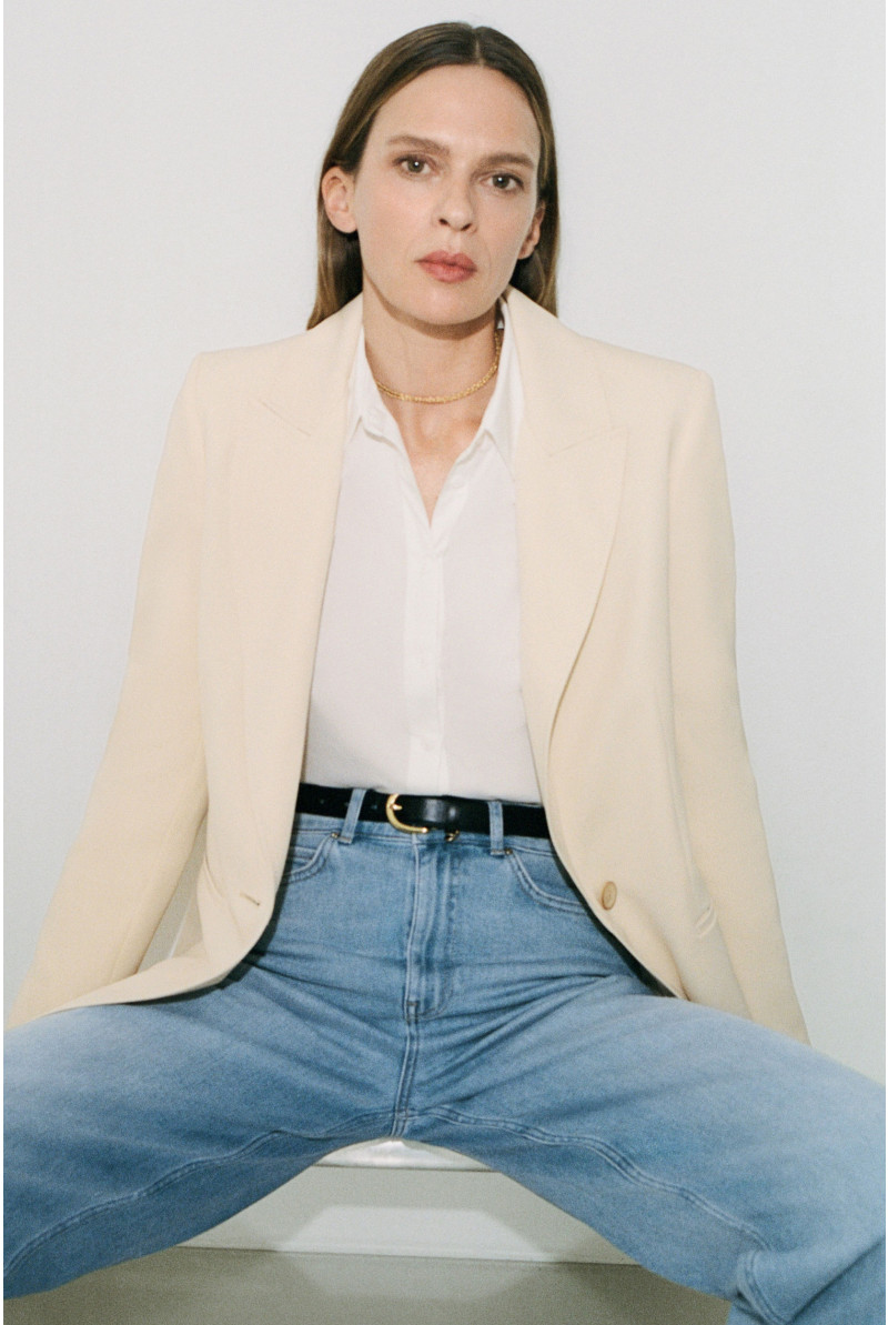 Straight blazer with pockets