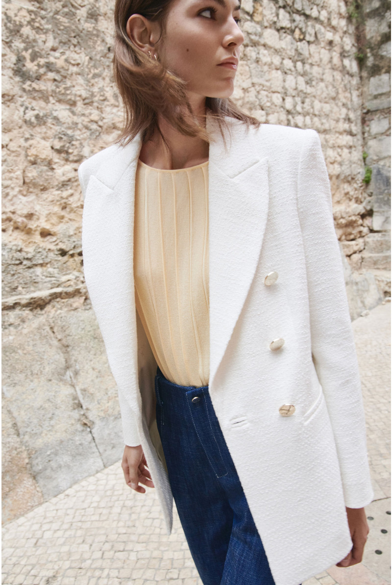 Blazer with double row of buttons