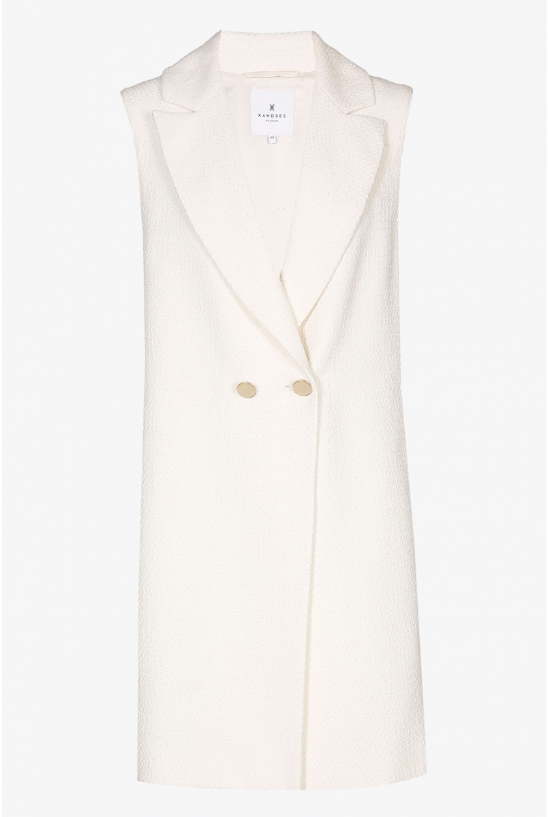 Veste sans manches avec double rangée de boutons