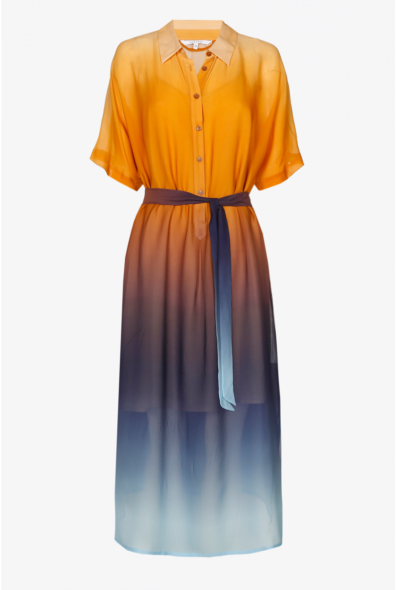 Gradient dress in warm colours