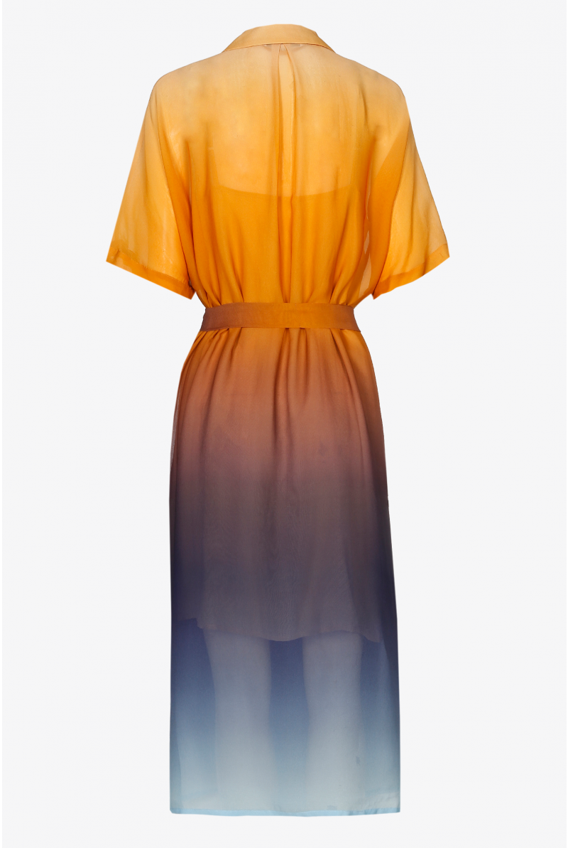 Gradient dress in warm colours