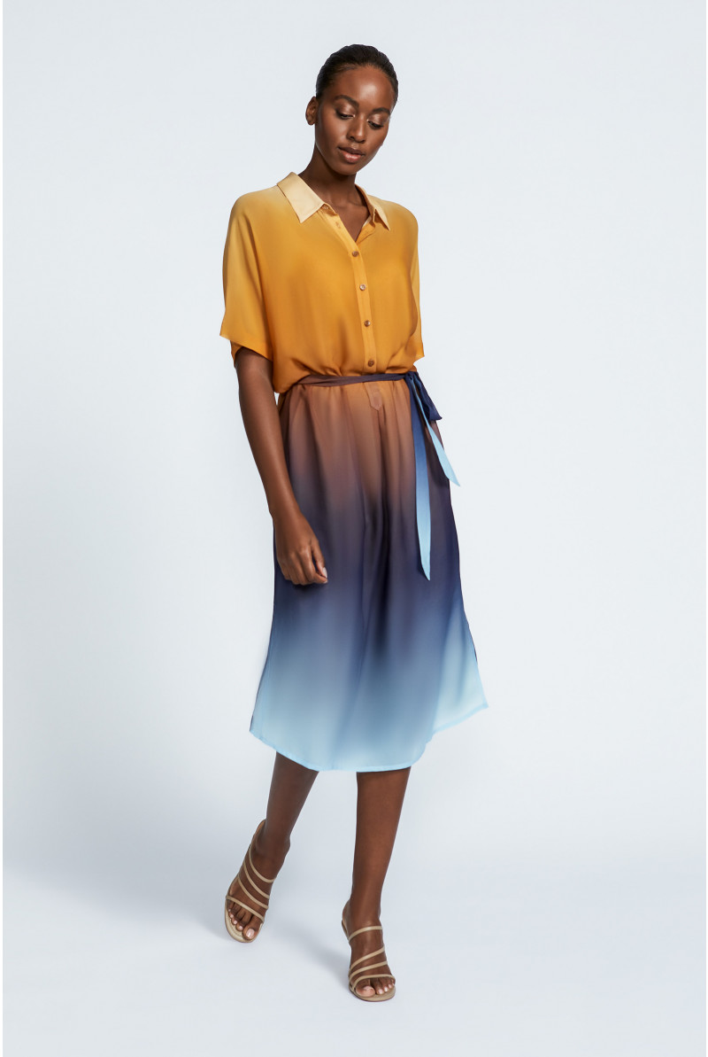 Gradient dress in warm colours
