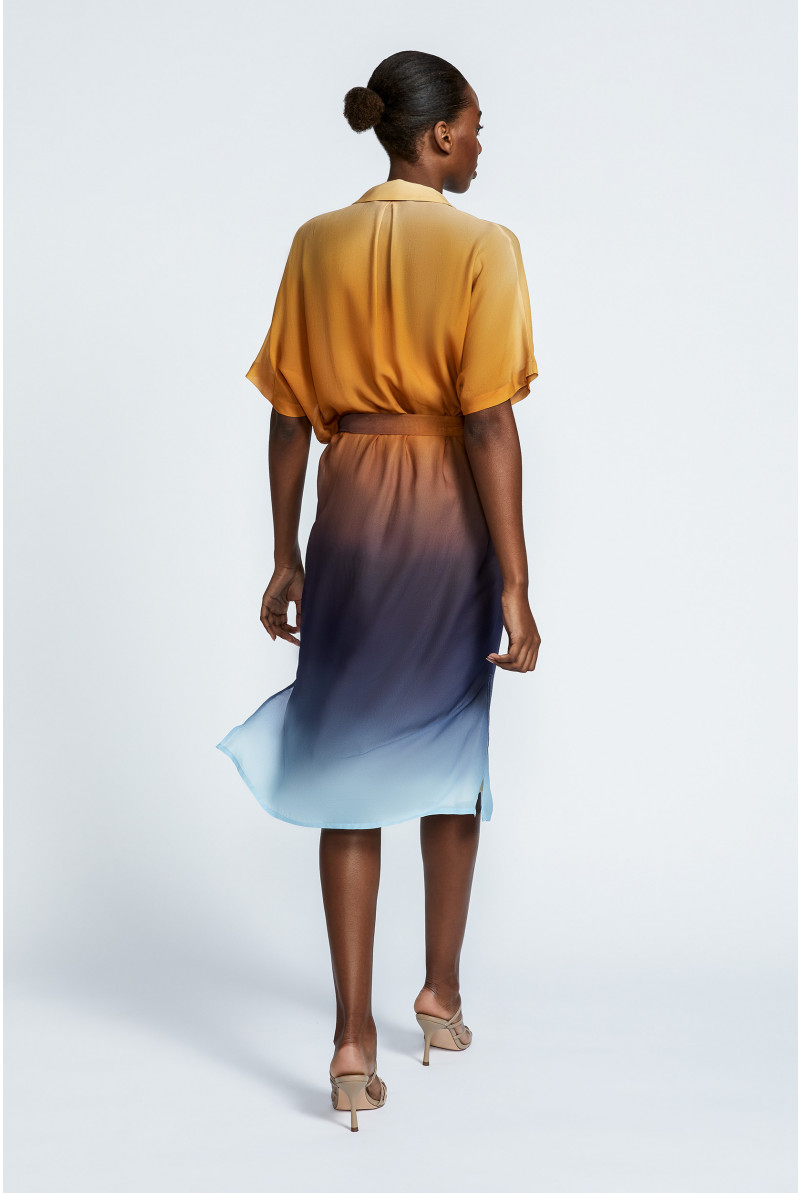 Gradient dress in warm colours