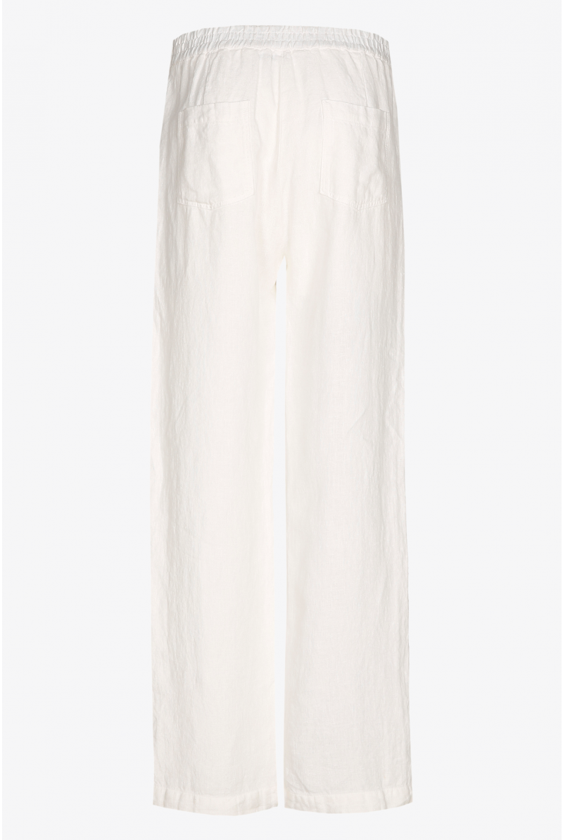 Linen trousers with wide legs