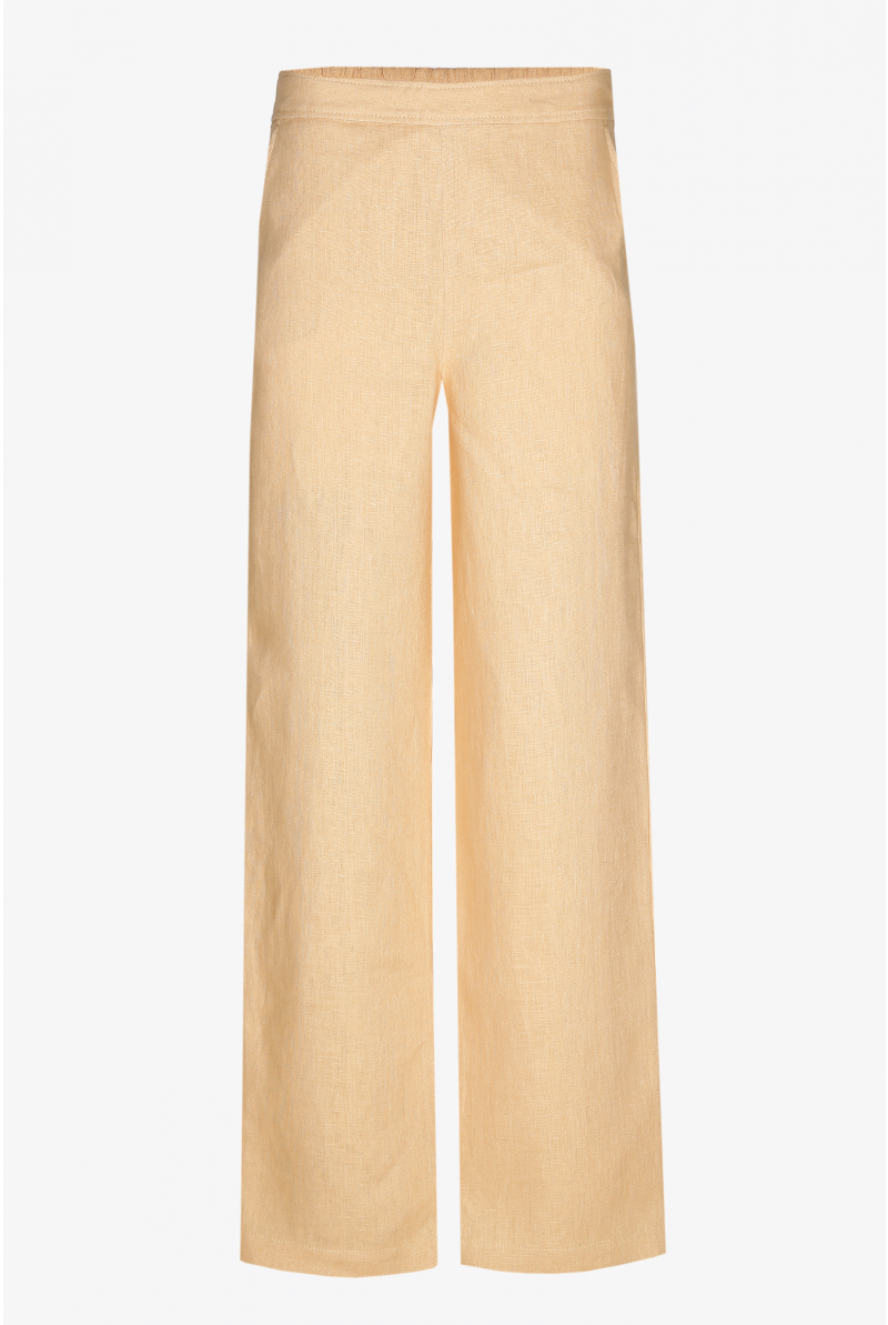 Linen trousers with wide legs