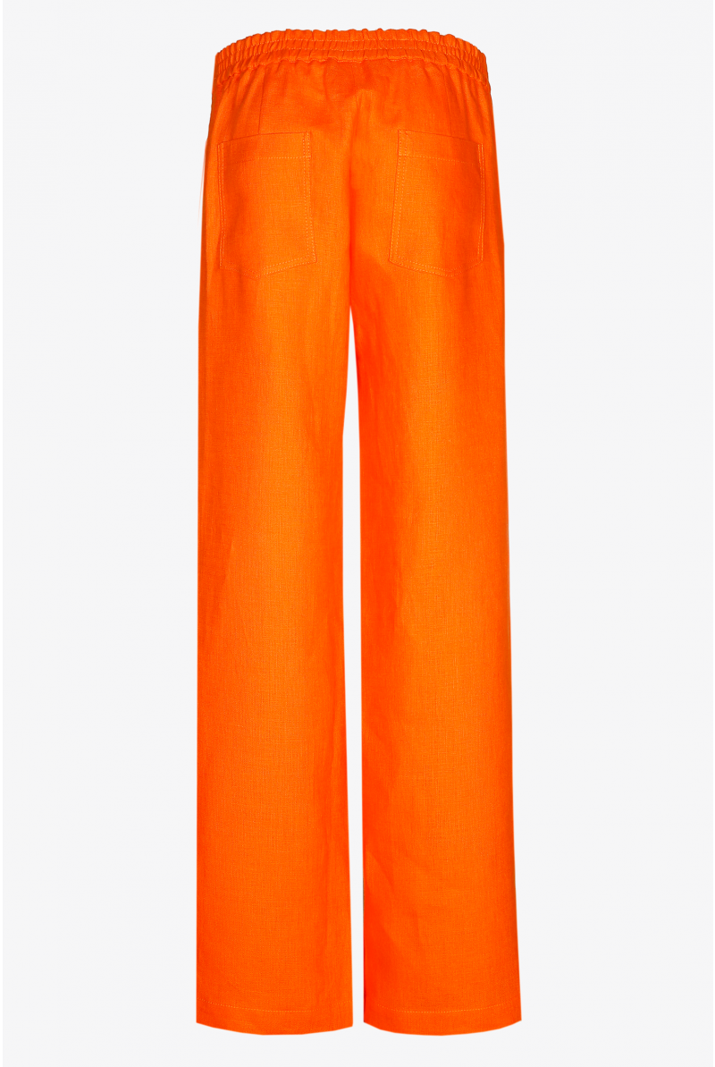 Linen trousers with wide legs