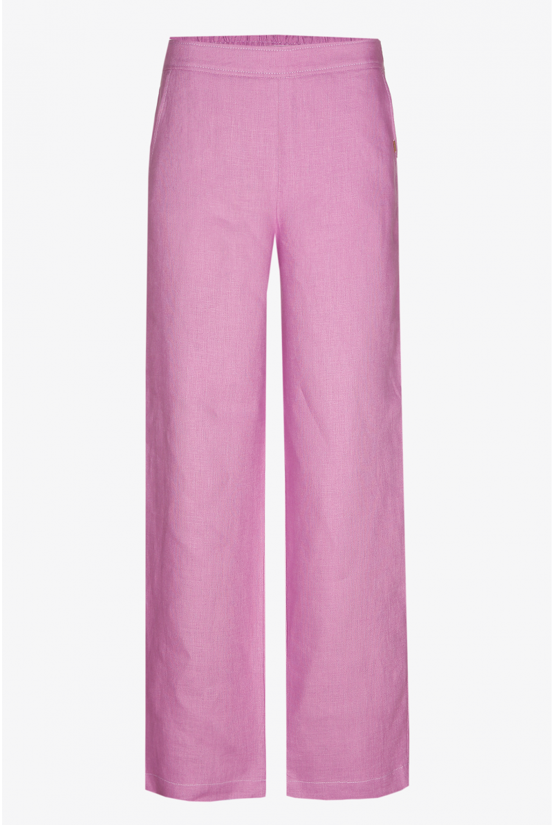Linen trousers with wide legs