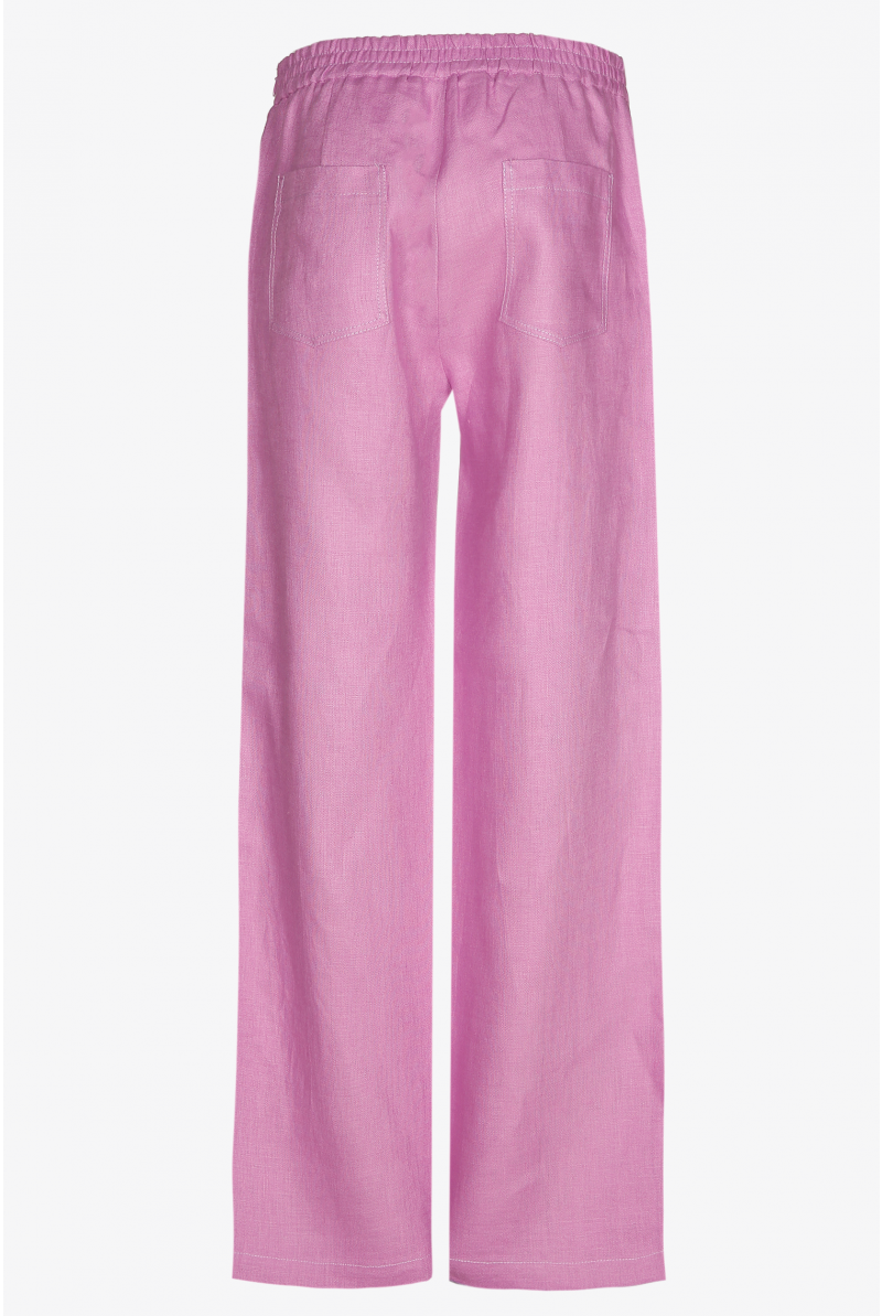 Linen trousers with wide legs