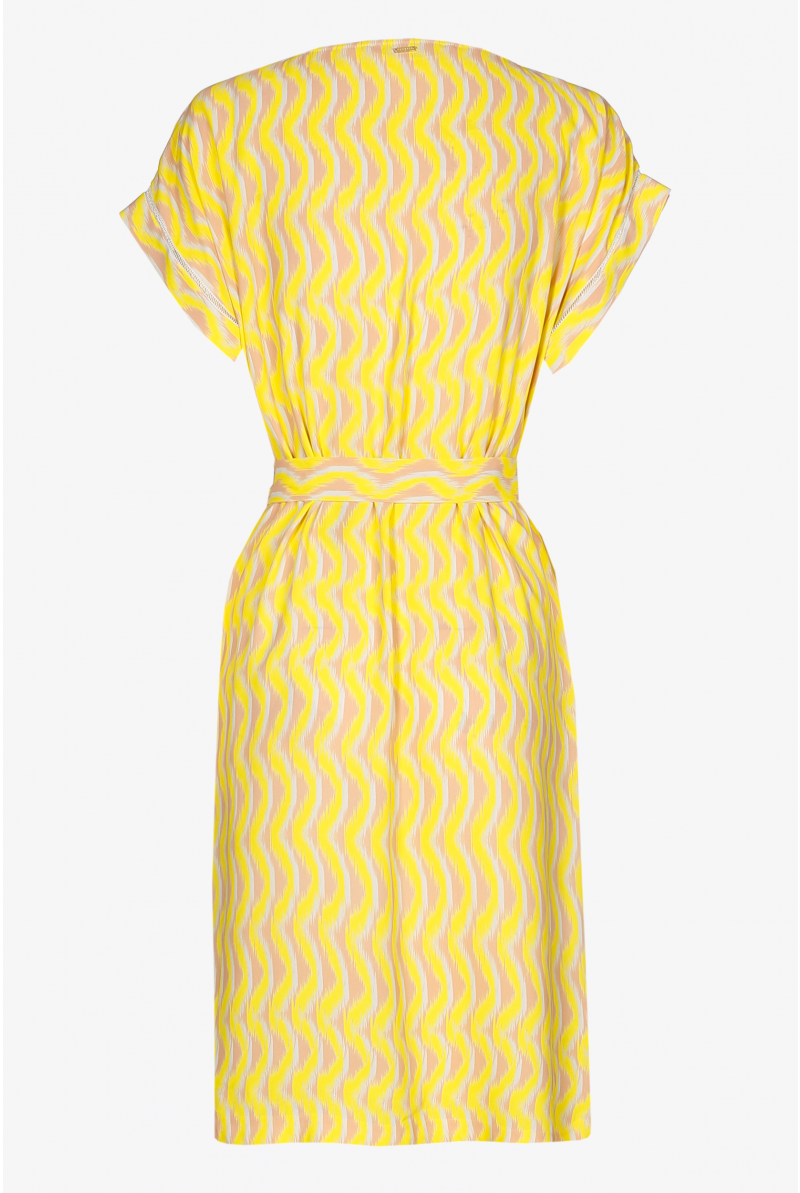 Short dress in crepe fabric