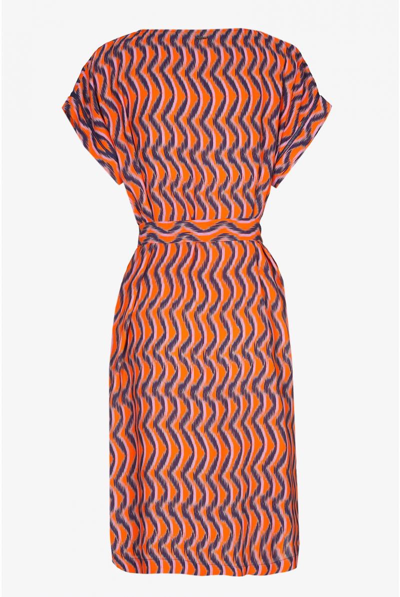 Short dress in crepe fabric