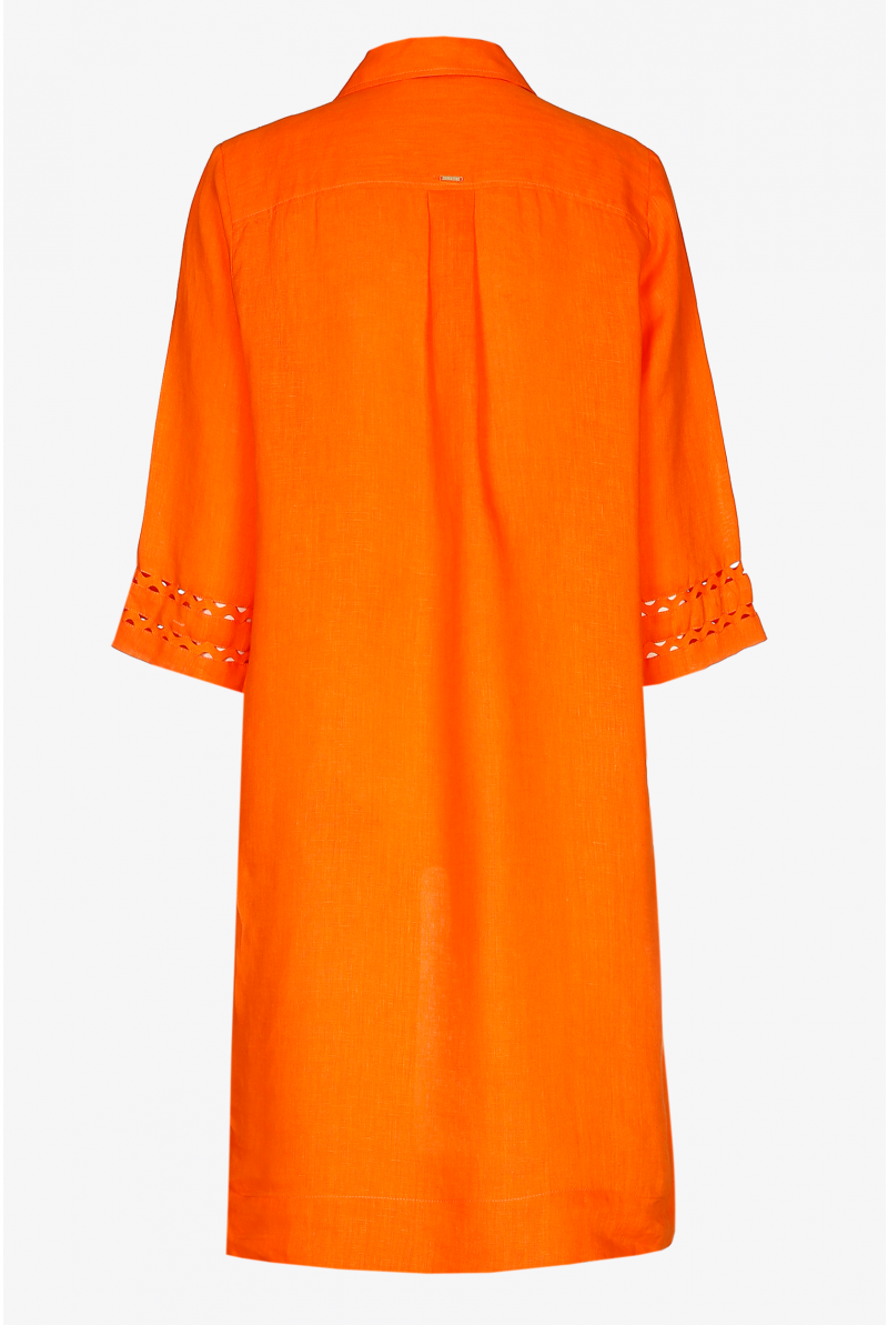 Linen dress with V-neck