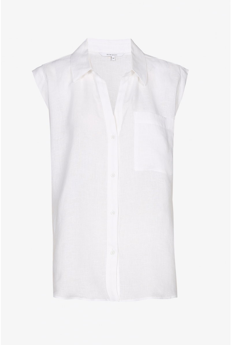 Sleeveless linen shirt