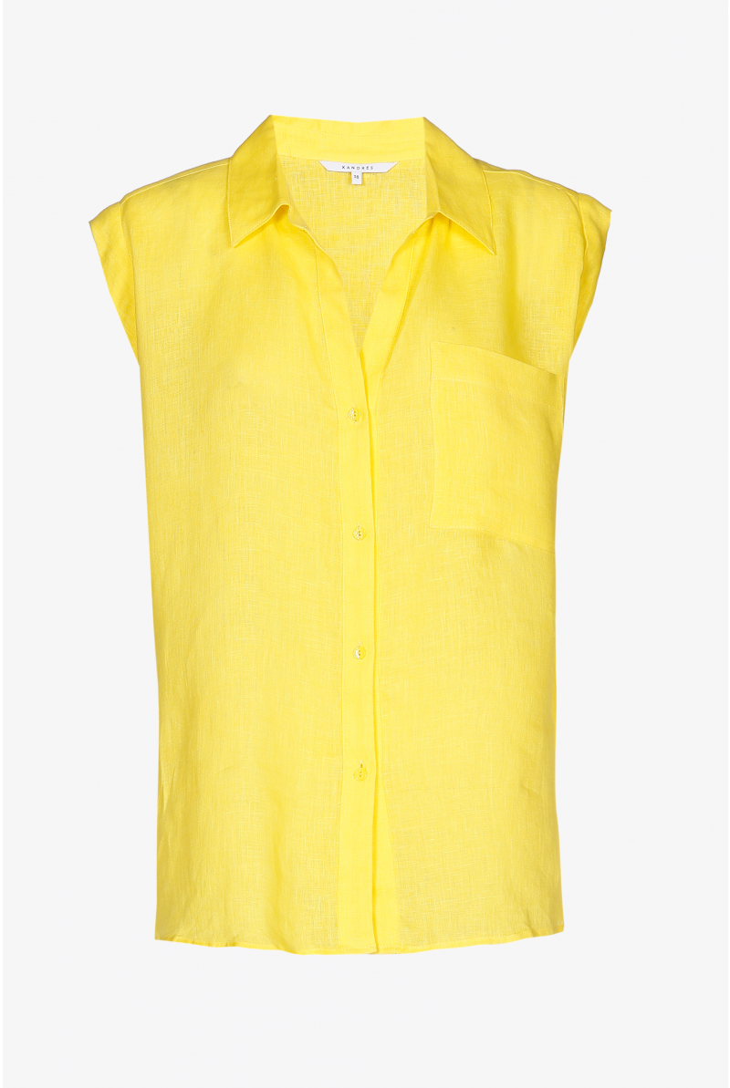 Sleeveless linen shirt