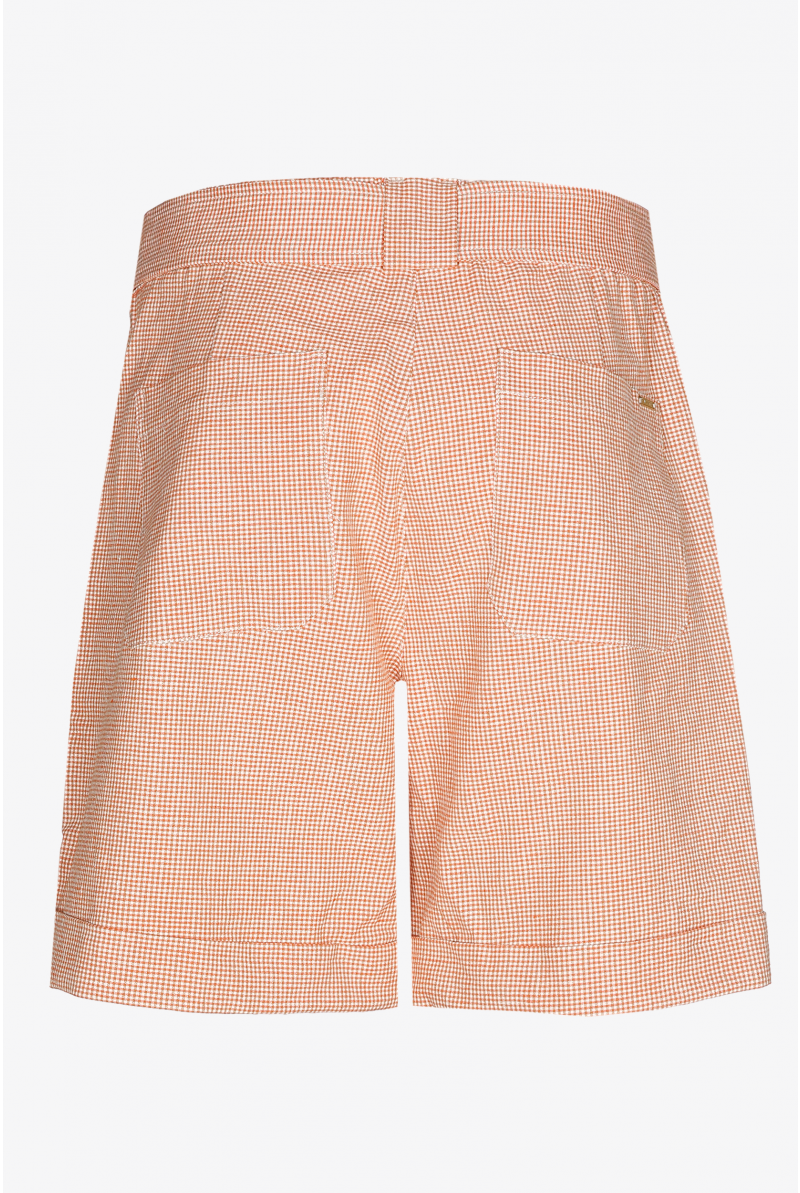 Linen shorts with Gingham print