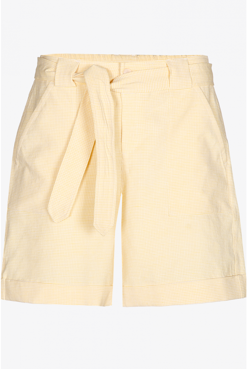 Linen shorts with Gingham print