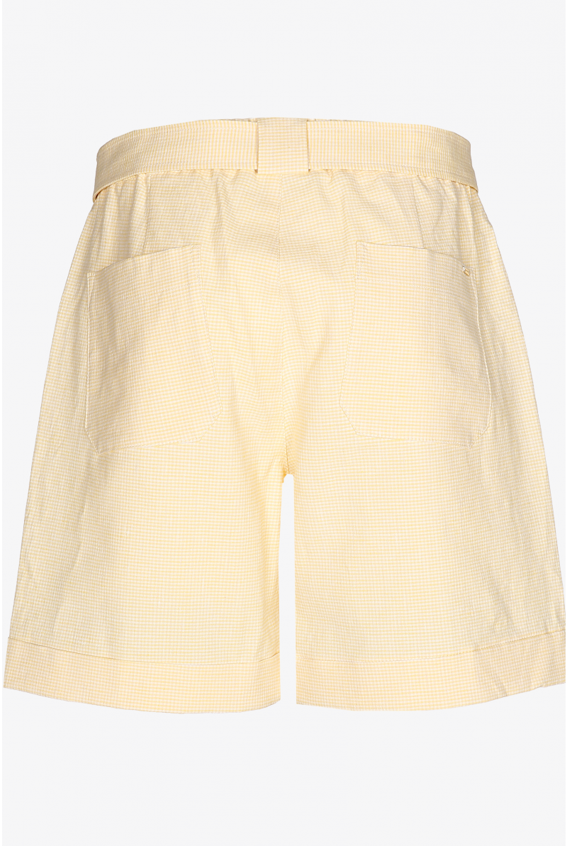 Linen shorts with Gingham print