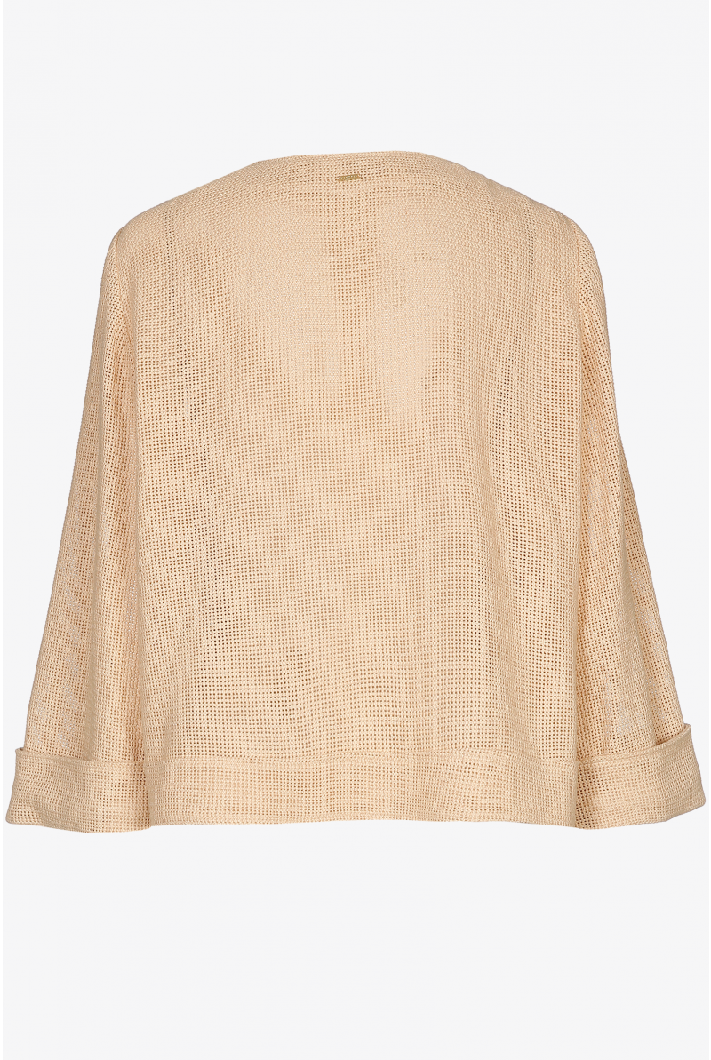 Short jacket in raffia
