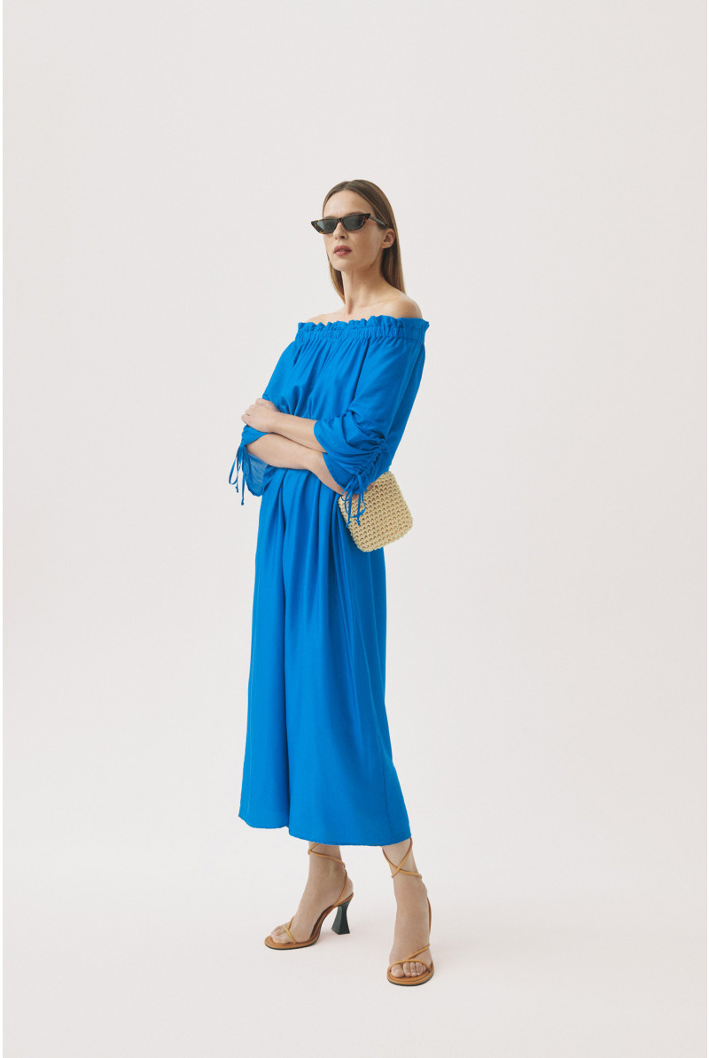 Oversized jurk met satijnglans