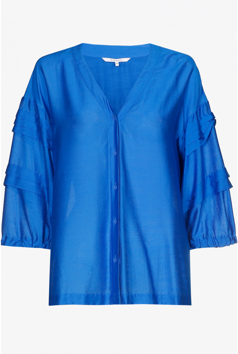 Blouse with satin sheen
