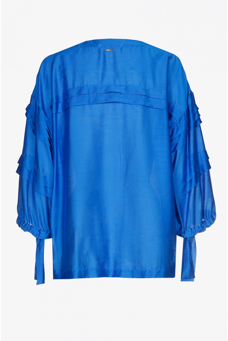 Blouse with satin sheen
