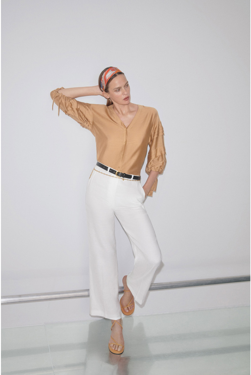 Blouse met satijnglans