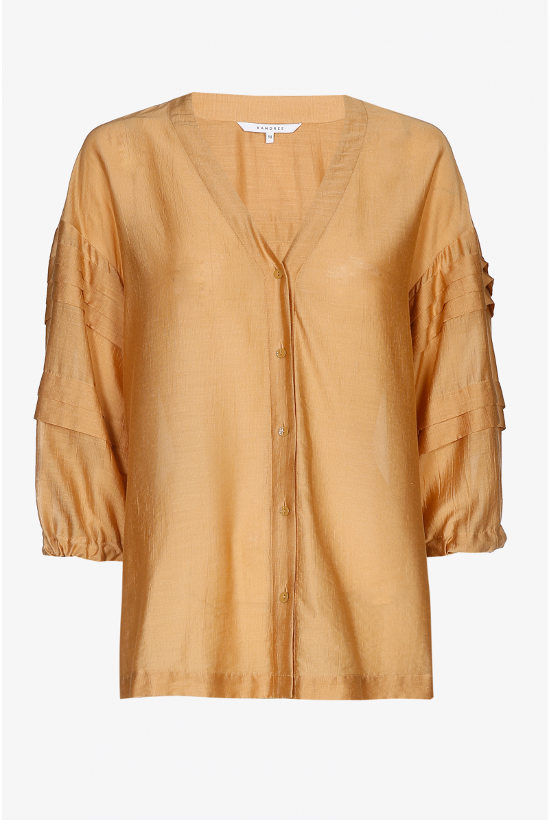 Blouse met satijnglans