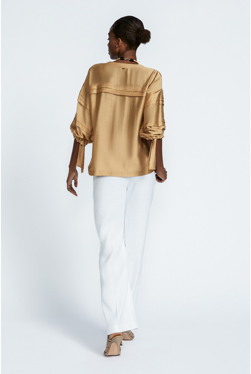 Blouse met satijnglans