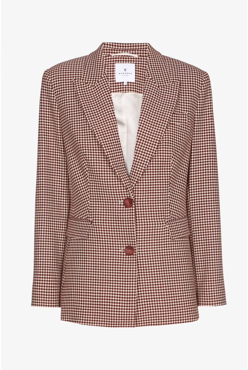Blazer with houndstooth print